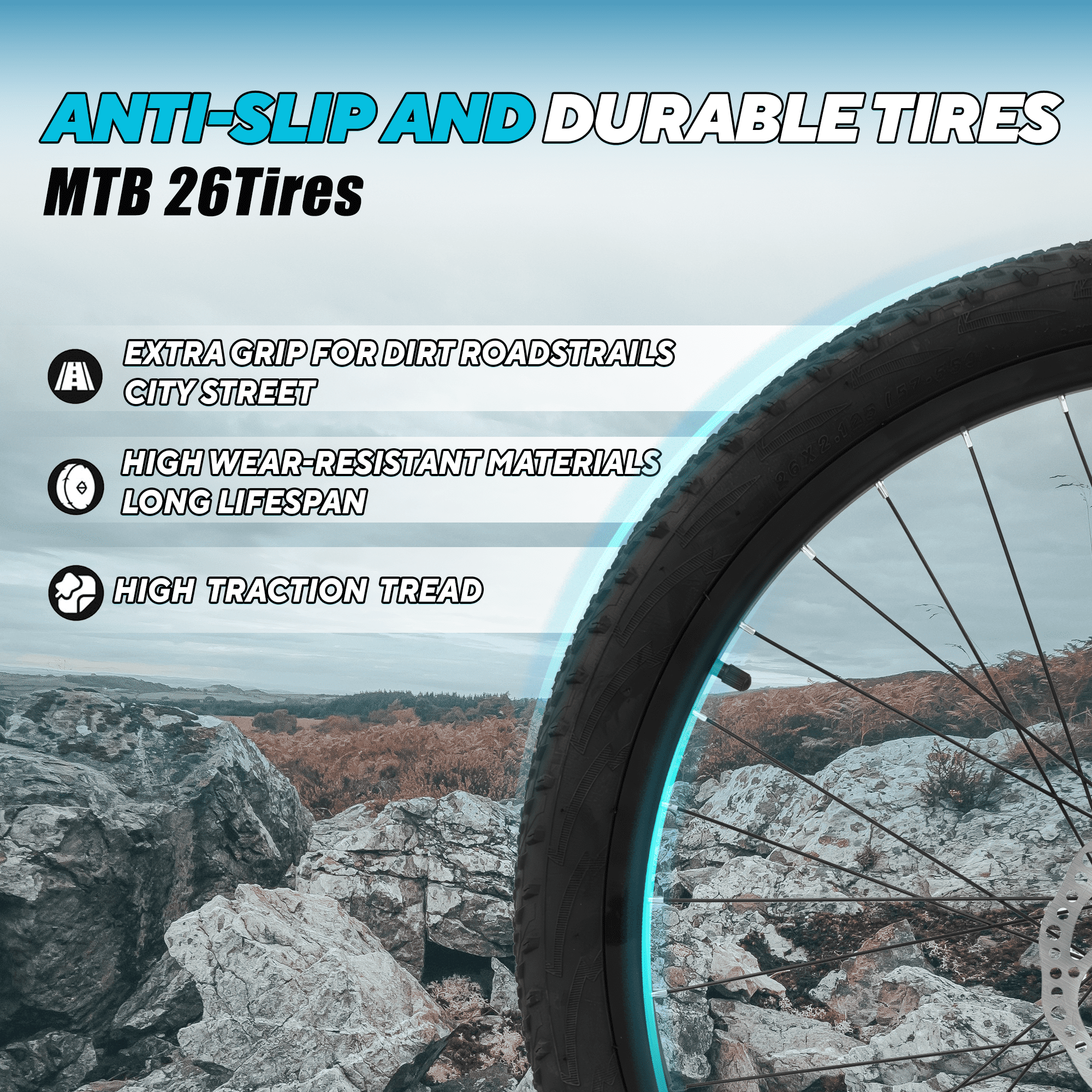 CYBIC 26 inch Mountain Bike for Adults & Teens, 21-Speed MTB Bicycle for Men & Women, Dual Disc Brakes, Suspension Fork, Comfort Saddle