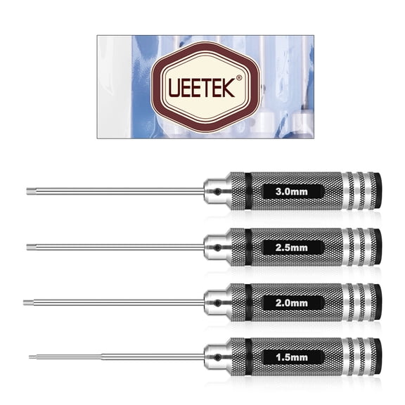 OUNONA UEETEK 4PCS Screw Driver Screwdriver Tools Kit for RC Helicopter Plane Car (Black)