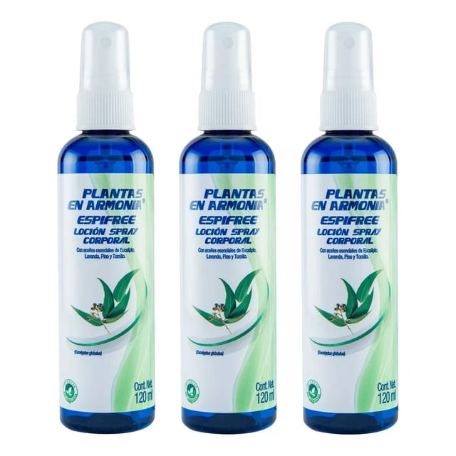 3 Limpia Vias Respiratorias, Spray Concentrado Eucalipto Caricia Aromática Loción Spry Corporal