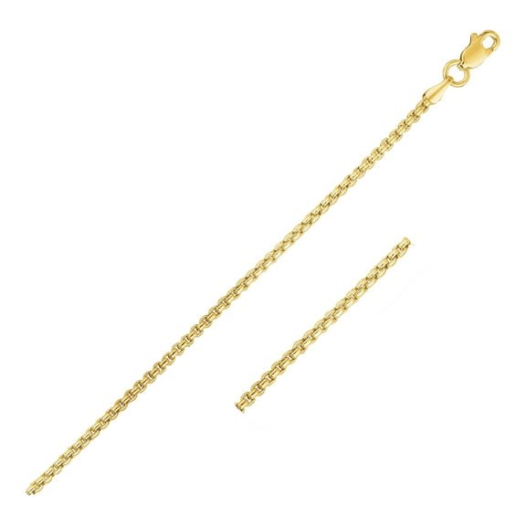 14k Yellow Gold Round Box Chain 1.35 mm 16 in