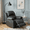 Black01, variant on Gewnee Manual Recliner Chair, Overstuffed Faux Leather Single Sofa for Living Room Bedroom,Black