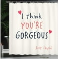 thumbnail image 3 of Ambesonne Saying Shower Curtain, Valentines Day Slogan, 69"Wx70"L, Coral Vermilion Black, 3 of 4