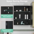 thumbnail image 5 of Aris Medicine Cabinet with Mirrors and Lights, 16'' x 28'' Recessed/Wall Mounted Bathroom Cabinet, 3 Mode Lights, Anti-Fog, Dimmable, Gold, 5 of 8