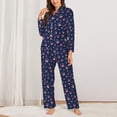 thumbnail image 2 of Honeii Star Dog Paw print Women's Pajama Sets Long Sleeve Button Down Sleepwear Nightwear Soft Pjs Lounge Sets-Large, 2 of 7