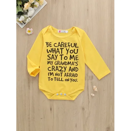 

Baby Girls Romper Letter Print Long Sleeve Bodysuit Kids Clothes