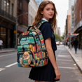 thumbnail image 4 of KUIFORTI Reading Capybara Girls Backpack Kids School Bag Comfortable Lightweight with Multiple Organizer Pockets Suitable for Elementary Middle Daily Use, 4 of 7