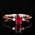 thumbnail image 1 of Natural Ruby & Diamond Ring,14K Rose Gold Wedding Ring, Bridal Engagement Ring, 1 of 5