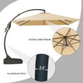 thumbnail image 3 of GRANDPATIO x Sunbrella 10 ft Patio Umbrella Deluxe Napoli Curvy Aluminium Offset Umbrella (Canvas Flax, Square), 3 of 9