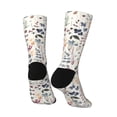 thumbnail image 5 of Uemuo Watercolor Floral Pattern Women's Crew Socks, Soft Durable Breathable Moisture-Wicking with Odor Control Cotton socks, 5 of 9