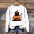 thumbnail image 2 of Women's Hoodedless Sweatshirt for Wear with Halloween Graphic Casual Pullover Top for Spring and Autumn Fashion Streetwear White S, 2 of 4