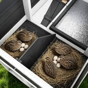 Outdoor Weatherproof 2-Tier Quail Cage with Pull Out Tray & Open Roof, Suitable for 6 Quails, Black & White