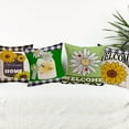 thumbnail image 5 of Welcome Sunflower Summer Farmhouse Pillow Covers Set of 4 Black White Buffalo Plaids with Insect Daisy Floral Ladybug Throw Pillow Cases 20x20 Inch Cotton Linen Cushion Cover for Sofa Couch, 5 of 6