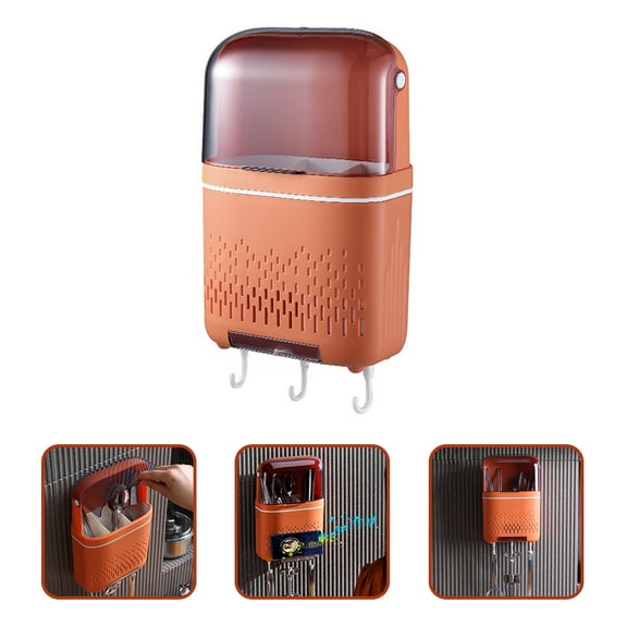 MLINS  Silverware Organizer Lid Drain Tableware Stand Kitchen Utensil Holder with