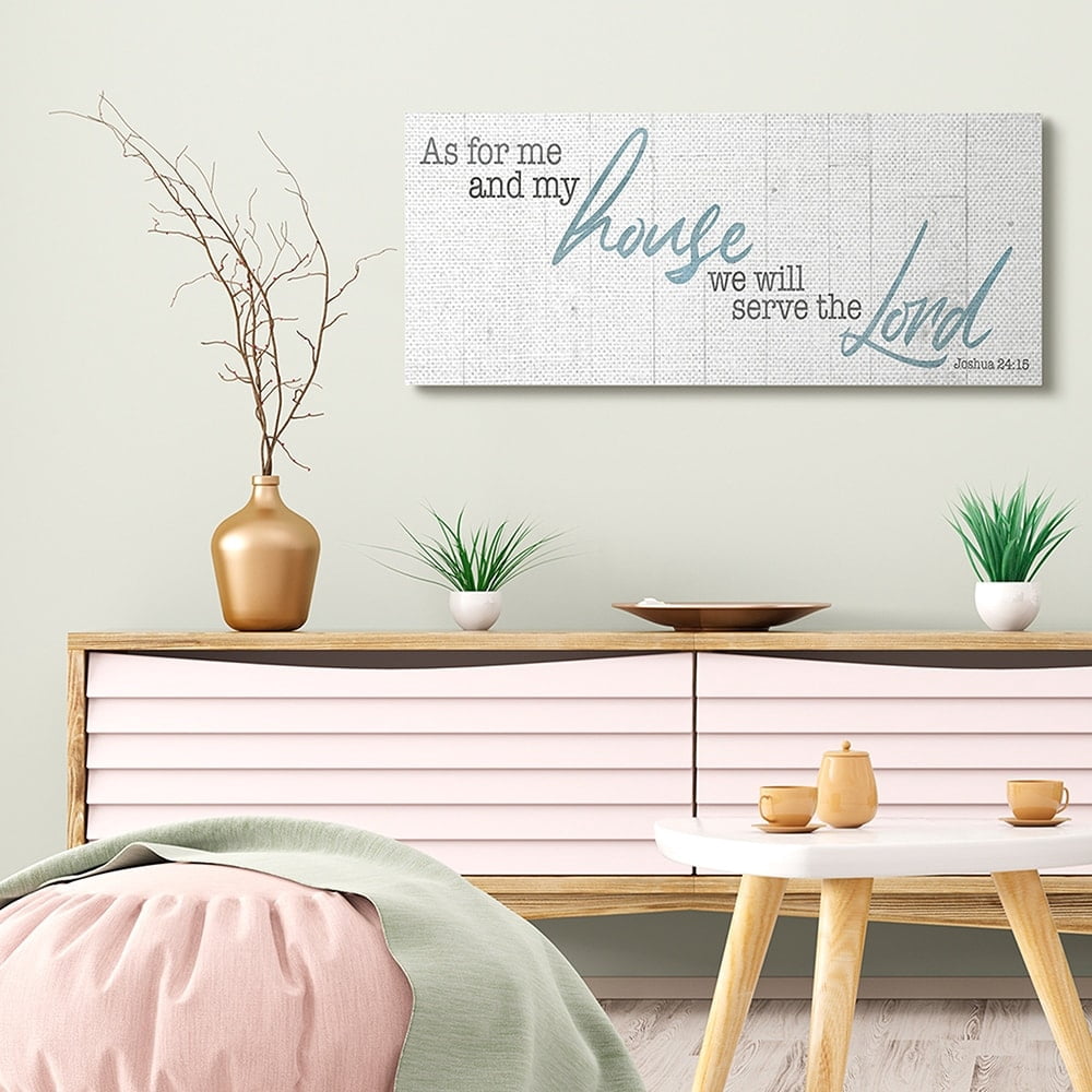 Stupell Industries Our House Serves the Lord Phrase Rustic Faith Canvas Wall Art by Milli Villa