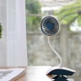 thumbnail image 3 of serony USB Rechargeable Clip Desktop Fan Portable Clamp Table Fan Baby Stroller Bedside Air Cooler Fan, 3 of 8