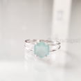 thumbnail image 2 of Hexagon Aqua Chalcedony Ring, 925 Sterling Silver, Women Ring, Natural Chalcedony, March Birthstone, Christmas, Thanksgiving, Tiny Dainty Ring, Handmade, Statement Jewelry, Wedding, Anniversary Gift, 2 of 8