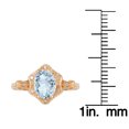 thumbnail image 3 of 10k Yellow Gold Vintage Style Genuine Oval Aquamarine and Diamond Halo Ring, 3 of 5