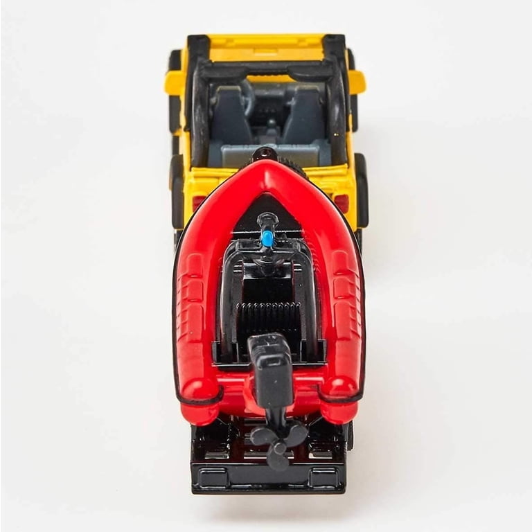 Siku Metal/Plastic Jeep with Boat, 16.7 x 3.3 x 4.2 cm, Yellow and