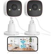 2K WiFi Security Camera Indoor/Outdoor, Plug-in Home Surveillance Cam with Color Night Vision, Human Motion Detection, 2-Way Audio, IP66 Waterproof, Baby & Pet Monitor, 5G/2.4G