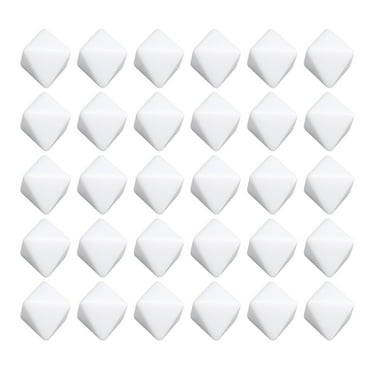 30pcs 8 Sided Blank White Dices for Board Games Teaching Plastic Multifunctional DIY Dices