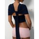 thumbnail image 5 of Top corto liso de verano para mujer, sin mangas, con escote en V profundo, corte ajustado, ideal para fiestas y playa., 5 of 6