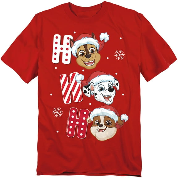 Paw Patrol Chase Marshall Rubble Christmas Santa Hats Unisex Adult T Shirt