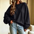 thumbnail image 3 of TGSLY Women's Batwing Long Sleeve Sweatshirt Lightweight Crew Neck Drop Shoulder Fall Tops Relaxed Casual Solid Color Workout Pullovers M, 3 of 7