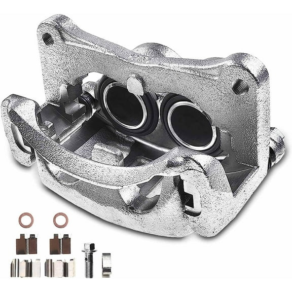 A-Premium Disc Brake Caliper Assembly with Bracket Compatible with Select Mitsubishi Models - Montero 2001-2006, V6 3.5L, V6 3.8L - Front Right Passenger Side