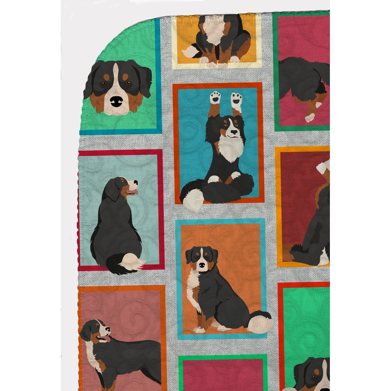 Lots of Bernese Mountain Dog Quilted Blanket 50x60