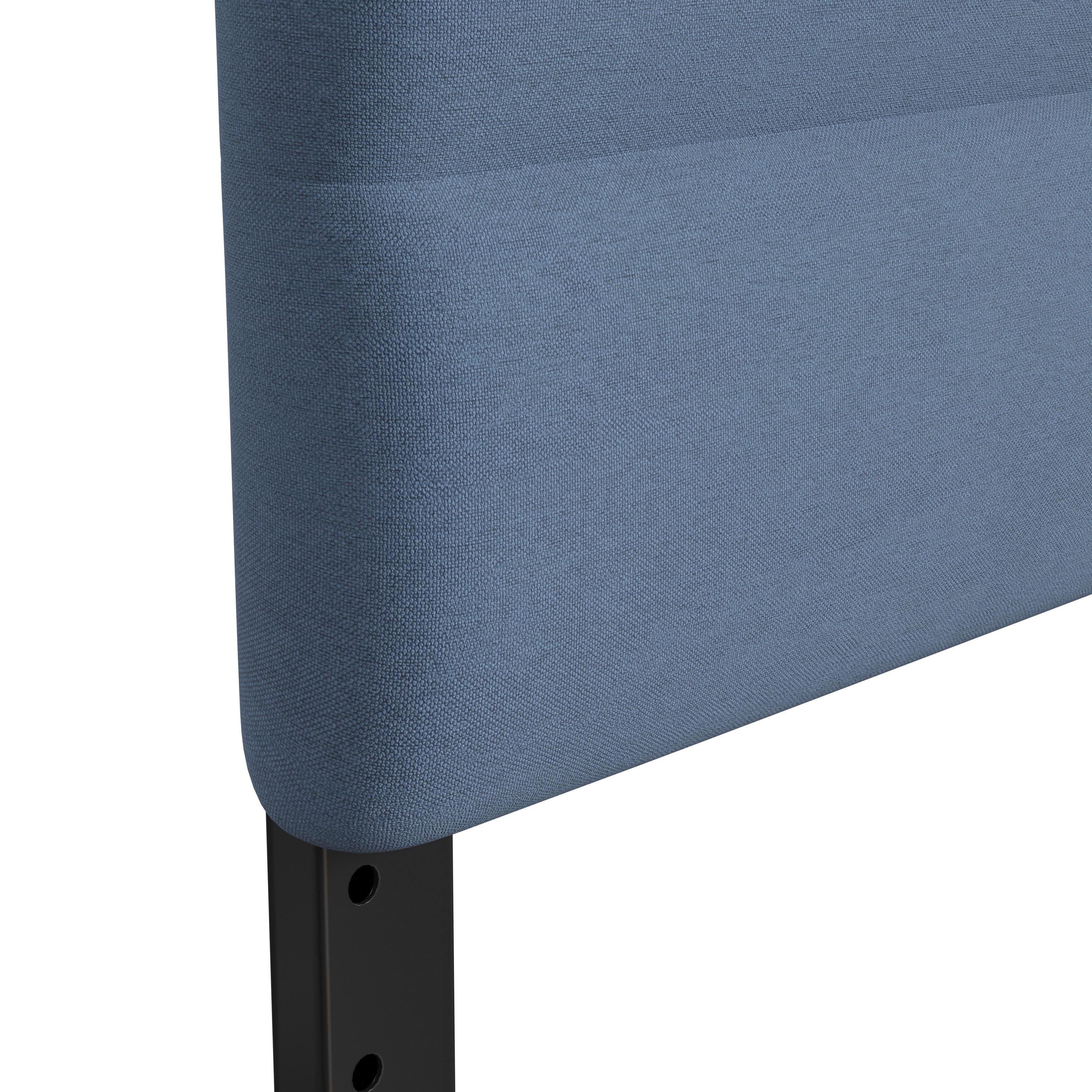 Merrick Lane Queen Headboard with Blue Tufted Fabric Upholstery and Powder Coated Metal Frame