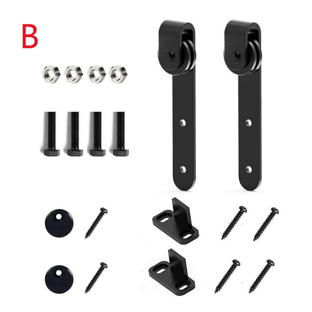 Mini Sliding Barn Door Hardware Cabinet Kit Top Mounted Hanging Hanger Track Steel Rail Set Smooth Silent ,Easy to Carry