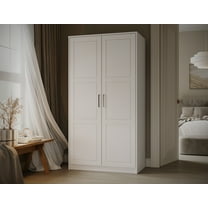 100% Solid Wood Urban 2-Door Wardrobe Armoire