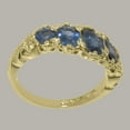 thumbnail image 3 of LBG British Made 14k Yellow Gold Natural Sapphire Womens Engagement Ring - 33 size options - Size 7, 3 of 6