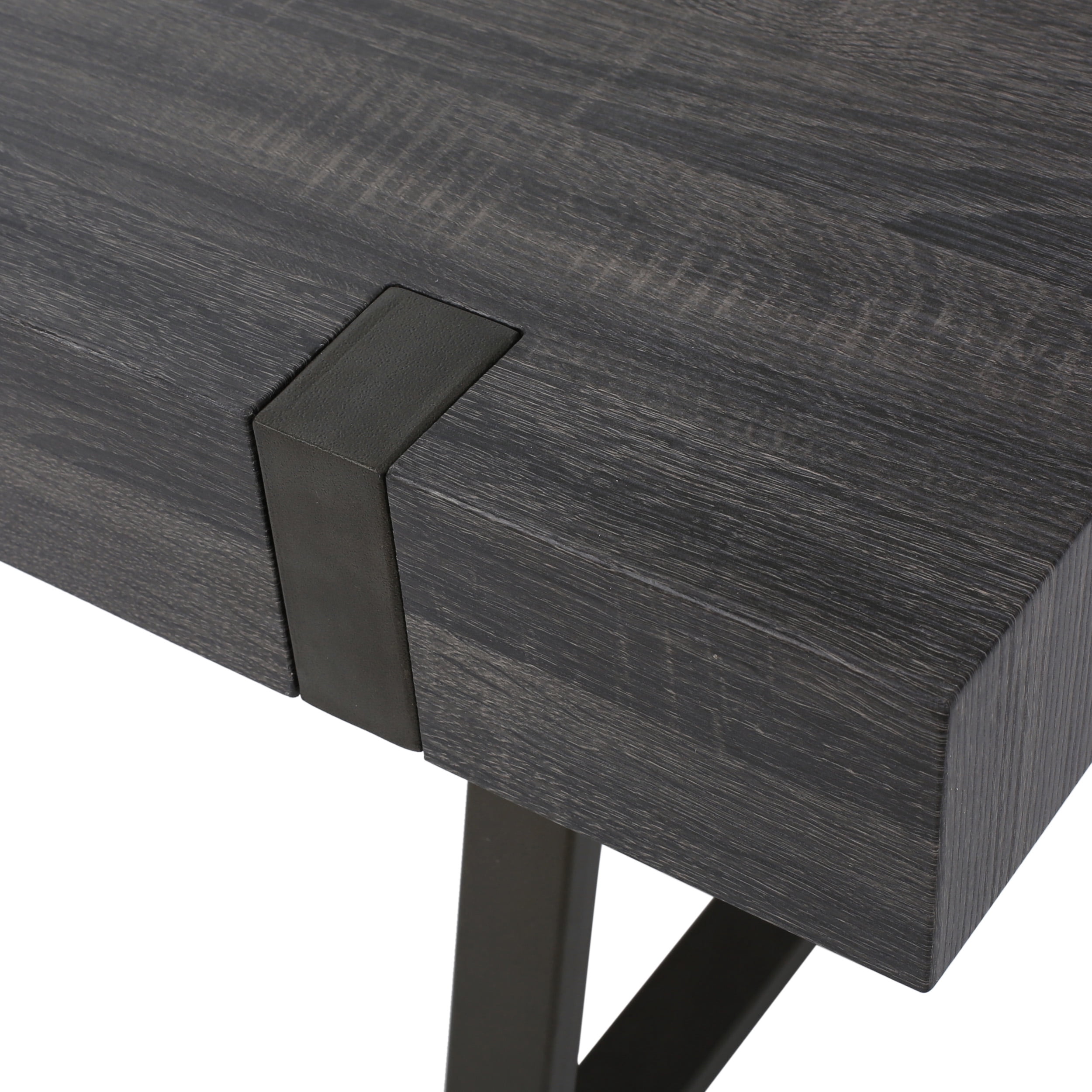 Noble House Abigail Black Oak Faux Wood Coffee Table