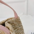 thumbnail image 5 of SkyAuks Beach Bag, Straw Weave Bucket Totes Bag, Pink, 5 of 7