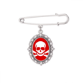 thumbnail image 1 of Poisoning Red Square Warning Mark Brooch Pin Dress Shirt Shawl Clips, 1 of 3