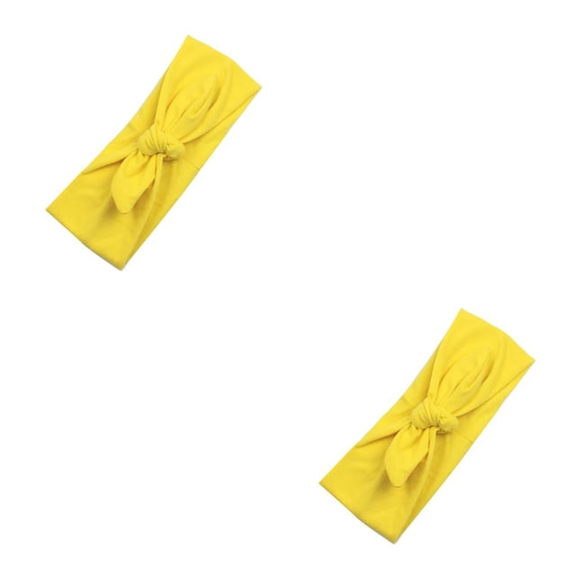 Minnieouse Diadema Lazo sólido Nudo Deportes Orejas de conejo ajustables Adornos Diademas elásticas Accesorios para el cabello Sombreros deportivos Amarillo 2piezas Minnieouse CBP376746