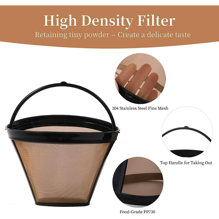 Reusable Coffee Filters for Ninja CF09X Coffee Bar, 2 Pcs  Permanent Replacement Cone Coffee Maker Filter (NOT for CF110 & CM401):  Home & Kitchen