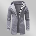 thumbnail image 3 of Tawop Men Jacket Long Sleeve Zip with Hood Casual Letter Solid Mens Gift,Gray,L, 3 of 8
