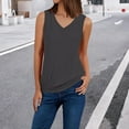 thumbnail image 2 of Holzkary Tank Top for Women V Neck Summer Sleeveless T Shirt Tunic Casual Loose Fit Blouses Ladies' Fashionable and Simple Summer Vest Top Casual Solid Color Sleeveless Top Dark Grey 5Xl, 2 of 3