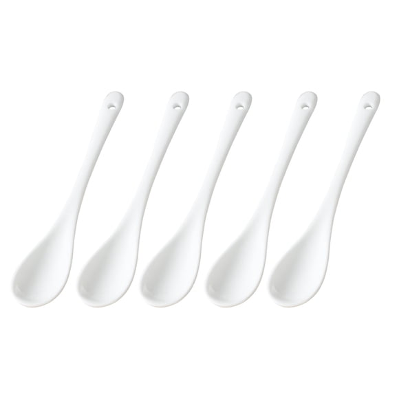 Binwennn 13CM Bone Small Spoon Coffee Stirring Spoon Long Handle White Spoon Soup Spoon Seasoning Spoon