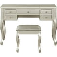 thumbnail image 3 of Poundex F4145 Bobkona Cailyn Flip Up Mirror vanity Set with Stool in Silver, 3 of 3