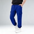 thumbnail image 2 of yardsong Boys Cargo Pants with Pockets Hiking Camping Straight Leg Uniform Athletic Jogger Pants Kids Elastic Waist School Trousers 8 Years, 2 of 9