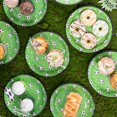 thumbnail image 4 of Vajilla para fiesta de cumpleaños de fútbol Banner de feliz cumpleaños 16 vasos de papel, 16 platos de papel, 20 pajitas, 24 adornos para tartas, 24 espirales Accesorios para fiestas de cumpleaños, 4 of 5