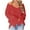 Red Sweaters, variant on Htigea Womens Off the Shoulder Sweater Solid V Neck Long Sleeve Loose Knitted Pullover Ripped Crop Top Yellow M