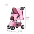 thumbnail image 3 of 1pc Lightweight Foldable Pet Stroller, Four Wheels Pet Carrier For Outdoor Activities, Suitable For Cats And Dogs, 3 of 5