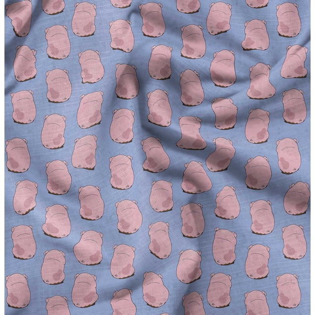 Soimoi Rayon Fabric Pig Animal Print Sewing Fabric Yard 56 Inch Wide
