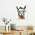 thumbnail image 2 of JEUXUS Black and White Alpaca Canvas Prints Wall Art Funny Animals Wearing Glasses Pictures Cute Alpaca Portrait Wall Decor for Living Room Bedroom Bathroom12"x16", 2 of 4