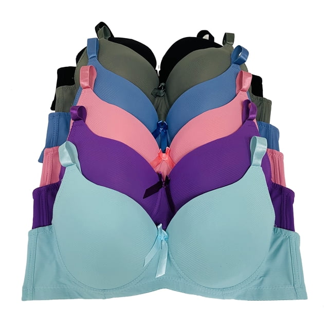 Women Bras 6 Pack of T-shirt Bra B Cup C Cup D Cup DD Cup DDD Cup 38B
