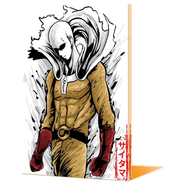 Cuadro mural sobre lienzo One Punch Man Saitama Anime, 40 x 60 cm